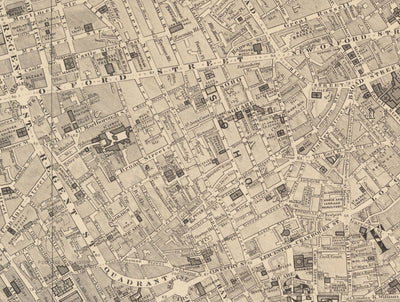 Old Map of Central London by Edward Stanford, 1862 - Mayfair, Oxford Street, Westminster, Knightsbridge, Waterloo - W1, WC1, WC2, SW1, W2