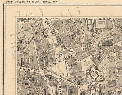 Old Map of City of London by Edward Stanford, 1862 - London Bridge, St Pauls, Liverpool St, Bank, Finsbury, Southwark - EC1, EC2, EC3, EC4, E1, E1W, SE1, SE16