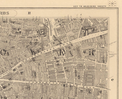 Old Map of City of London by Edward Stanford, 1862 - London Bridge, St Pauls, Liverpool St, Bank, Finsbury, Southwark - EC1, EC2, EC3, EC4, E1, E1W, SE1, SE16