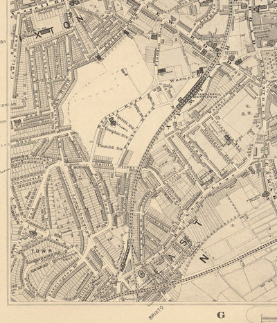 Old Map of South London by Edward Stanford, 1862 - Camberwell, Peckham, Walworth, Nunhead, Old Kent Road - SE5, SE17, SE15, SE1, SE16
