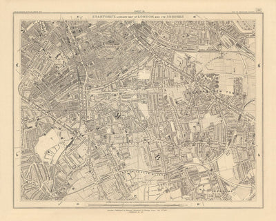 Old Map of South London by Edward Stanford, 1862 - Camberwell, Peckham, Walworth, Nunhead, Old Kent Road - SE5, SE17, SE15, SE1, SE16