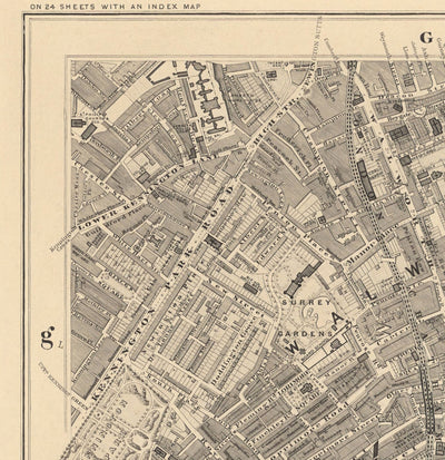 Old Map of South London by Edward Stanford, 1862 - Camberwell, Peckham, Walworth, Nunhead, Old Kent Road - SE5, SE17, SE15, SE1, SE16