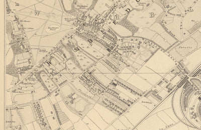 Old Map of South West London, 1862 by Edward Stanford - Wimbledon, Merton, Summerstown - SW19, SW17, SW20