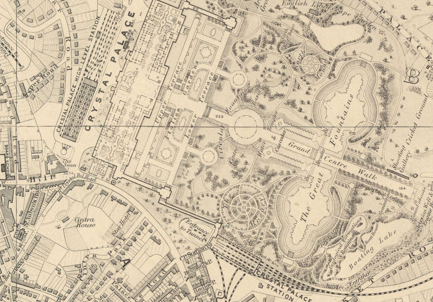Old Map of South East London, 1862 by Edward Stanford - Norwood, Crystal Palace, Penge, Sydenham - SE27, SE19, SE20, SE26