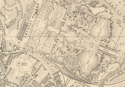 Old Map of South East London, 1862 by Edward Stanford - Norwood, Crystal Palace, Penge, Sydenham - SE27, SE19, SE20, SE26