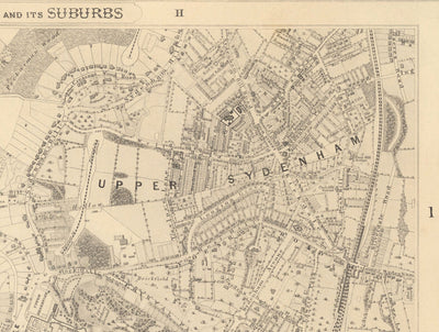 Old Map of South East London, 1862 by Edward Stanford - Norwood, Crystal Palace, Penge, Sydenham - SE27, SE19, SE20, SE26