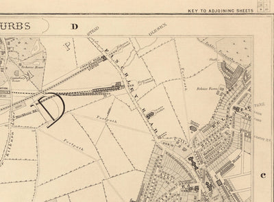 Old Map of West London, 1862 by Edward Stanford - St Johns Wood, Kilburn, Kensal Green, Finchley Rd, Willesden - NW1, N1C, N7, NW5, NW3, NW8