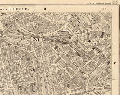 Old Map of West London, 1862 by Edward Stanford - Notting Hill, Kensington, Portobello Road, Shepherds Bush, Bayswater - W11, W2, W8, SW7, W14, W6, W12, W10