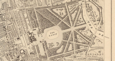 Old Map of West London, 1862 by Edward Stanford - Notting Hill, Kensington, Portobello Road, Shepherds Bush, Bayswater - W11, W2, W8, SW7, W14, W6, W12, W10