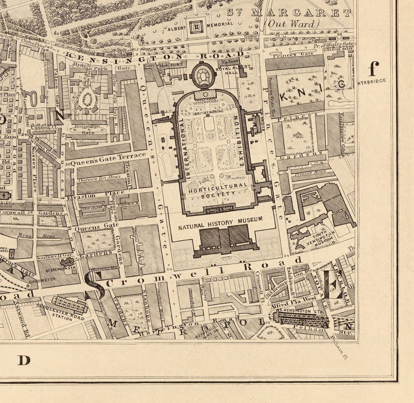 Old Map of West London, 1862 by Edward Stanford - Notting Hill, Kensington, Portobello Road, Shepherds Bush, Bayswater - W11, W2, W8, SW7, W14, W6, W12, W10