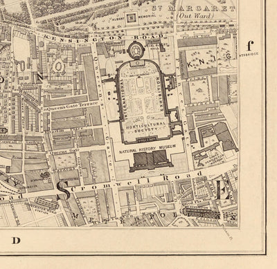 Old Map of West London, 1862 by Edward Stanford - Notting Hill, Kensington, Portobello Road, Shepherds Bush, Bayswater - W11, W2, W8, SW7, W14, W6, W12, W10