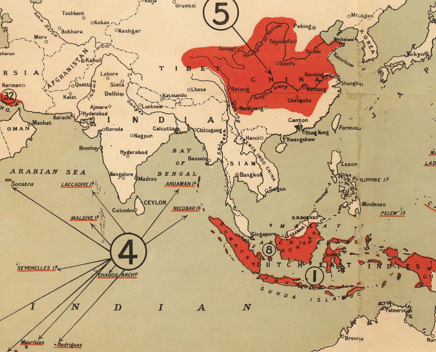 Was Deutschland will, 1916, Weltkrieg I & II Nazi-Atlas Karte 