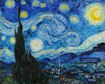 An example of a personalised Starry Night artwork