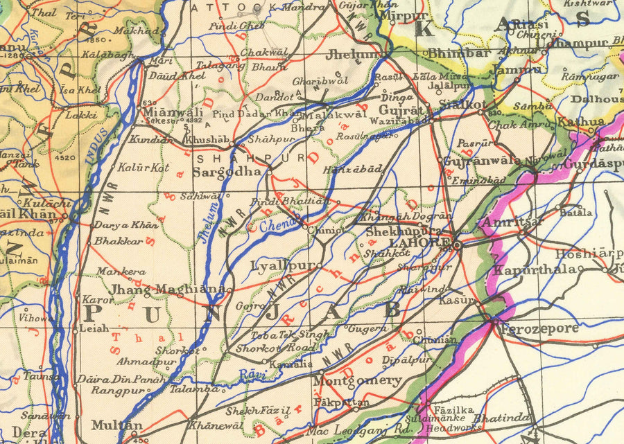 Prima mappa del Pakistan, 1953 - Mappa antica dell&