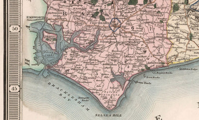 Old Map of Sussex 1829 by Greenwood & Co. - Worthing, Crawley, Brighton, Bognor, Eastbourne