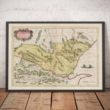 Mappa antica di Sutherland nel 1665 di Joan Blaeu - Dornoch, Tain, Brora, Skelbo, Helmsdale 