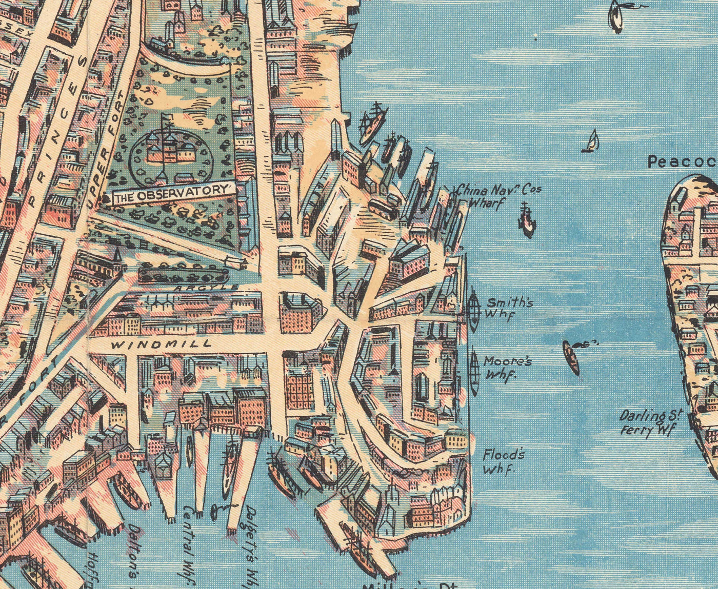 Old Map of Sydney 1902 by John Andrew - Coves Bays, Harbours, Port Jackson, Central Station, Botanic Garden