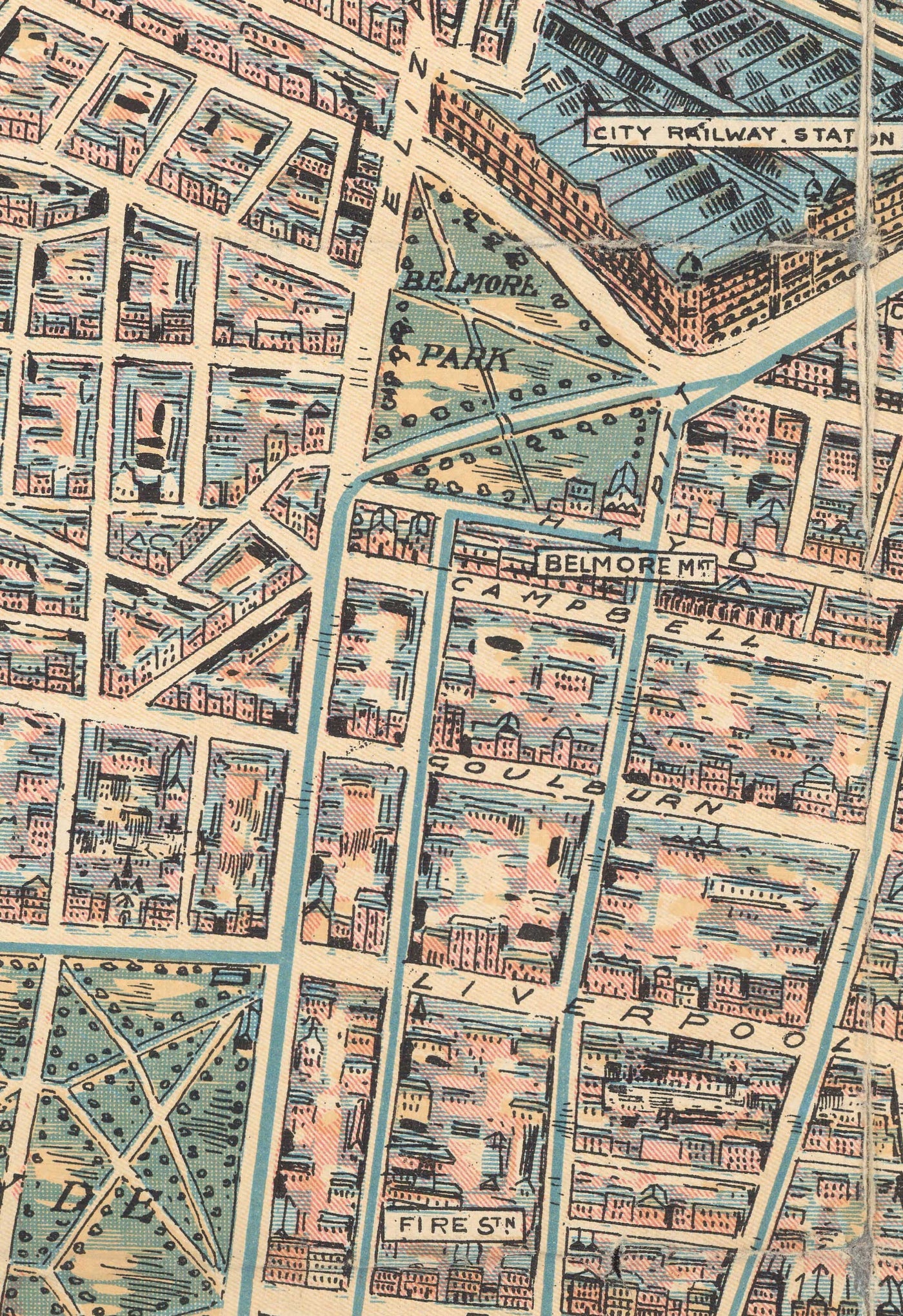 Old Map of Sydney 1902 by John Andrew - Coves Bays, Harbours, Port Jackson, Central Station, Botanic Garden