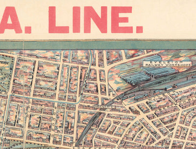 Old Map of Sydney 1902 by John Andrew - Coves Bays, Harbours, Port Jackson, Central Station, Botanic Garden