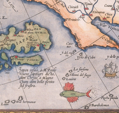 Alte Karte von Tartaren (Russland, Sibirien, China) im Jahr 1584 von Ortelius - Seltene Karte von Zentralasien, Amerika, Japan 
