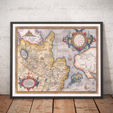 Alte Karte von Tartaren (Russland, Sibirien, China) im Jahr 1584 von Ortelius - Seltene Karte von Zentralasien, Amerika, Japan 