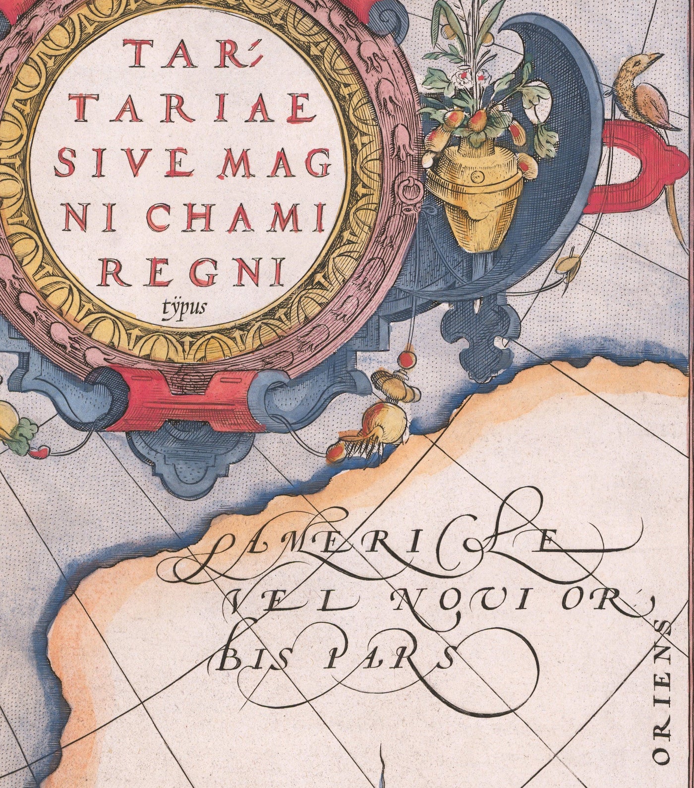 Alte Karte von Tartaren (Russland, Sibirien, China) im Jahr 1584 von Ortelius - Seltene Karte von Zentralasien, Amerika, Japan 