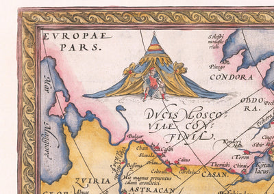 Alte Karte von Tartaren (Russland, Sibirien, China) im Jahr 1584 von Ortelius - Seltene Karte von Zentralasien, Amerika, Japan 