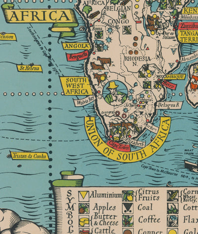 The Atlantic Charter por Max Gill, 1942 - World War 2 United Nations Wall Chart