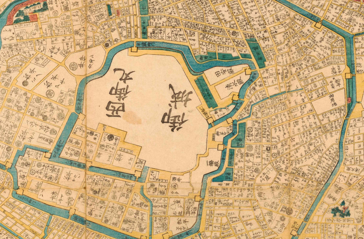 Old Map of Tokyo in 1860 by Mohe Subaraya - Yokohama, Kawasaki, Chiba, Minato, Shinjuku