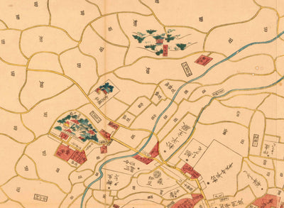 Old Map of Tokyo in 1860 by Mohe Subaraya - Yokohama, Kawasaki, Chiba, Minato, Shinjuku