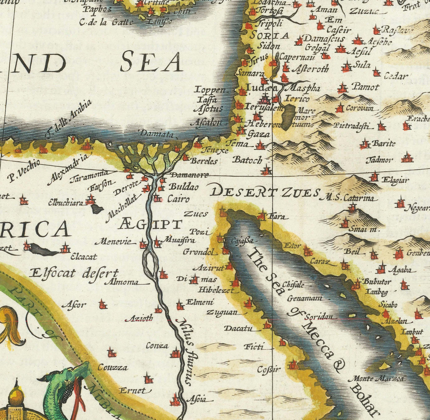 Old Map of the Turkish / Ottoman Empire by John Speed, 1627 - Turkey, Balkans, Greece, Iran, Egypt, Syria