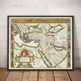 Old Map of the Turkish / Ottoman Empire by John Speed, 1627 - Turkey, Balkans, Greece, Iran, Egypt, Syria