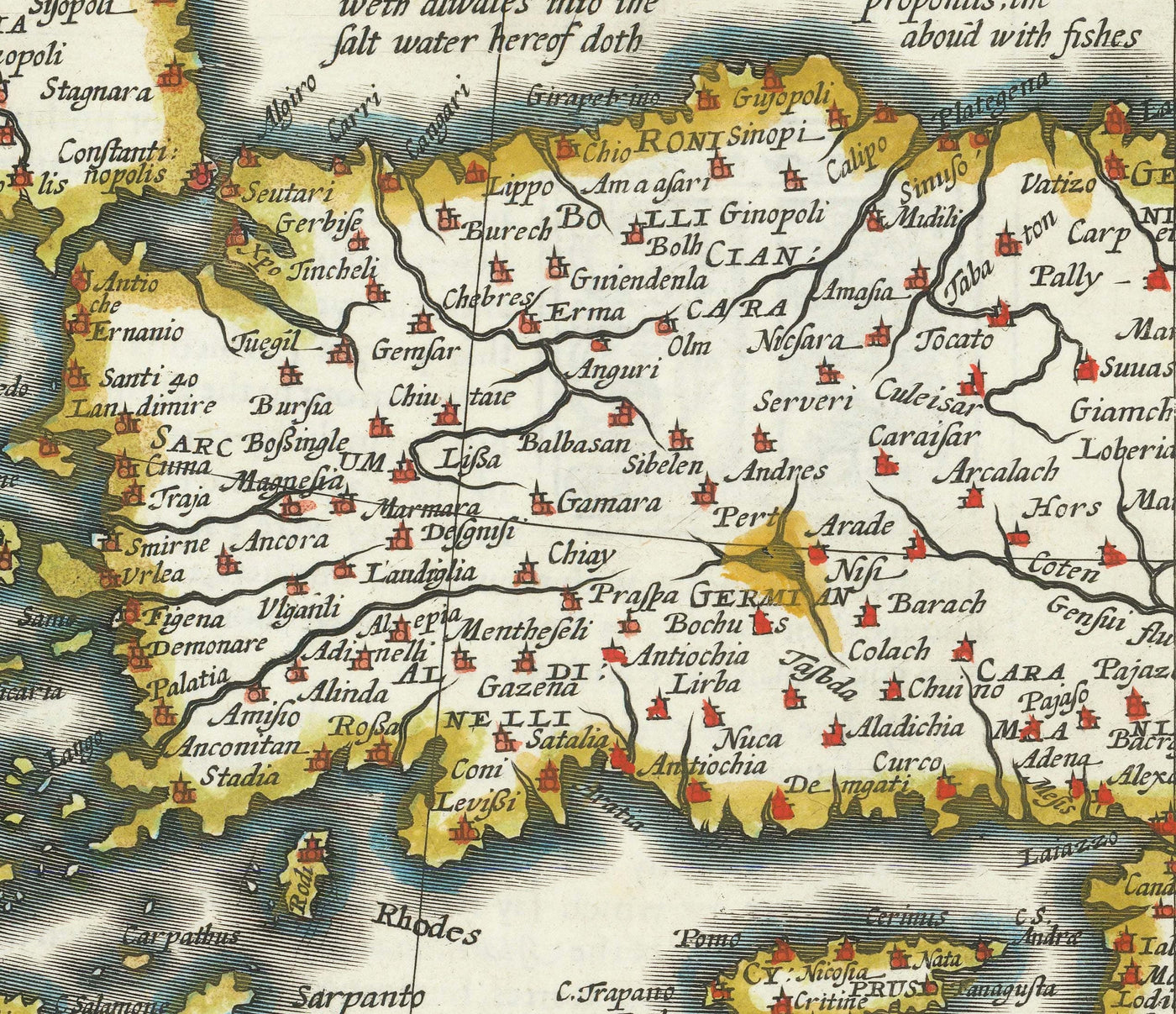 Old Map of the Turkish / Ottoman Empire by John Speed, 1627 - Turkey, Balkans, Greece, Iran, Egypt, Syria