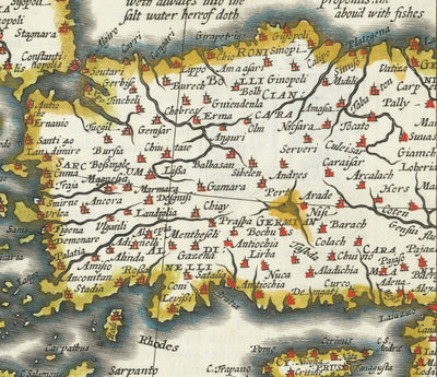 Old Map of the Turkish / Ottoman Empire by John Speed, 1627 - Turkey, Balkans, Greece, Iran, Egypt, Syria