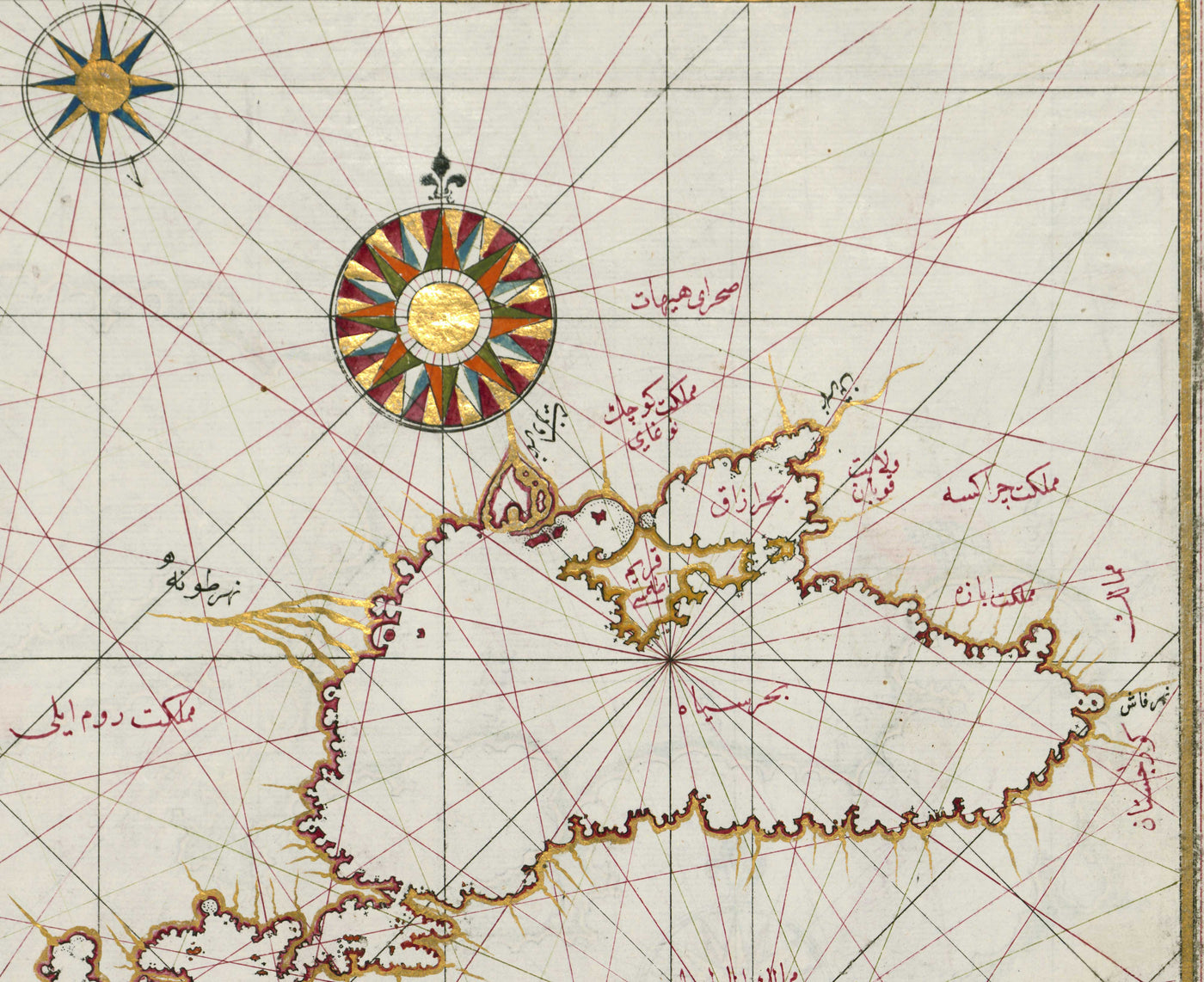 Antiguo mapa árabe de Europa en 1525 por Piri Reis - Francia, España, Reino Unido, Turquía, Alemania