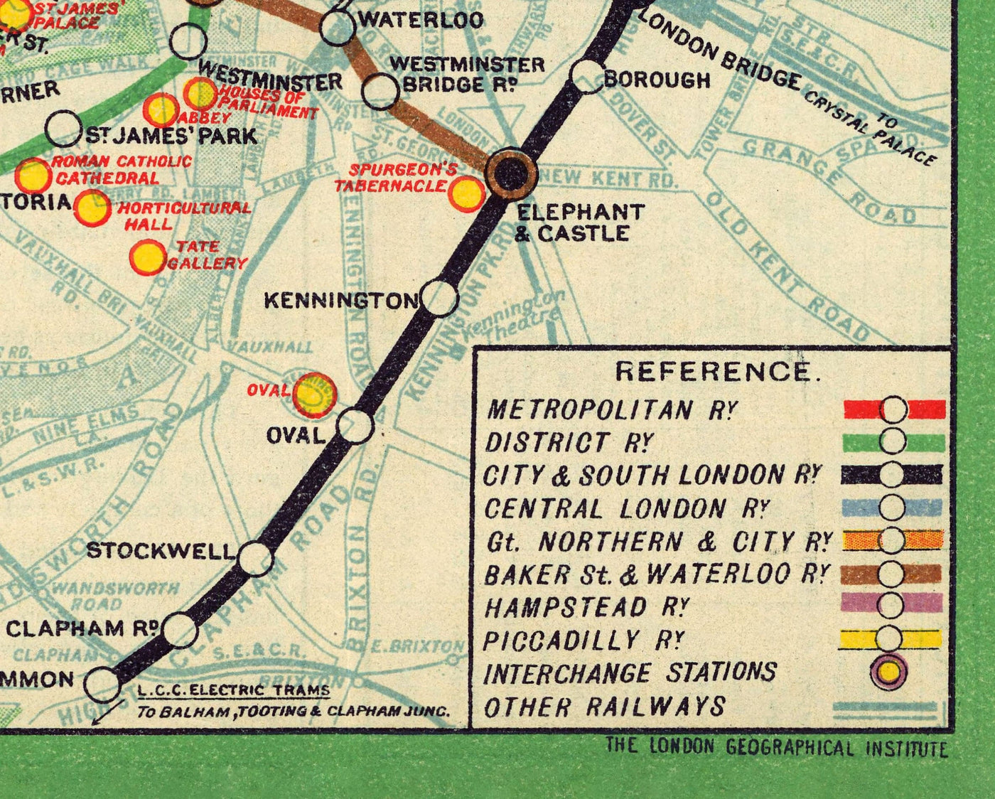 Rare Old London Underground Tube Map, 1912 - Oxford Circus, Piccadilly, Bank, Central Line