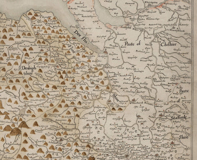 Old Map of Wales, Cymru by Christopher Saxton in 1580 - First Accurate Map of Wales