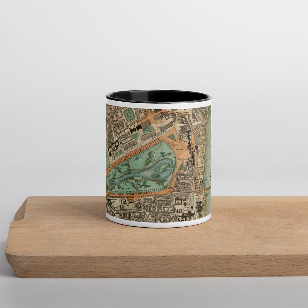 Buckingham Palace & Parlement Tasse - Tasse unique de 330 ml (11oz) avec la carte de couleur 1830 de CJ Greenwood de Londres