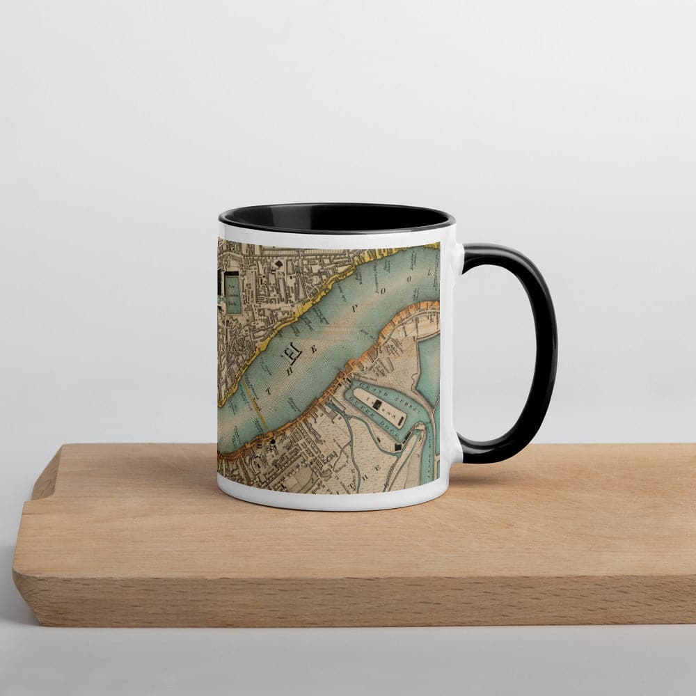 Tasse Thames & East London - Tasse unique de 330 ml (11oz) avec la carte de couleur 1830 de CJ Greenwood de Londres