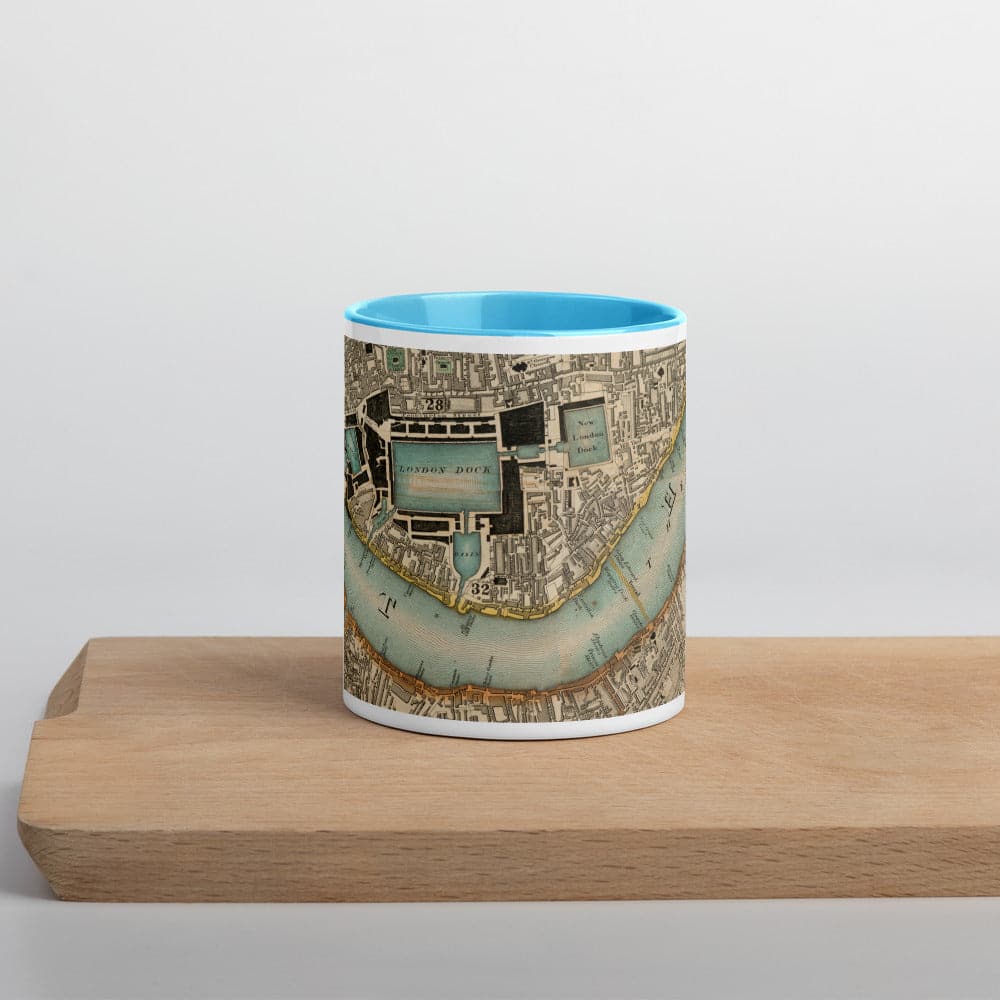 Tasse Thames & East London - Tasse unique de 330 ml (11oz) avec la carte de couleur 1830 de CJ Greenwood de Londres
