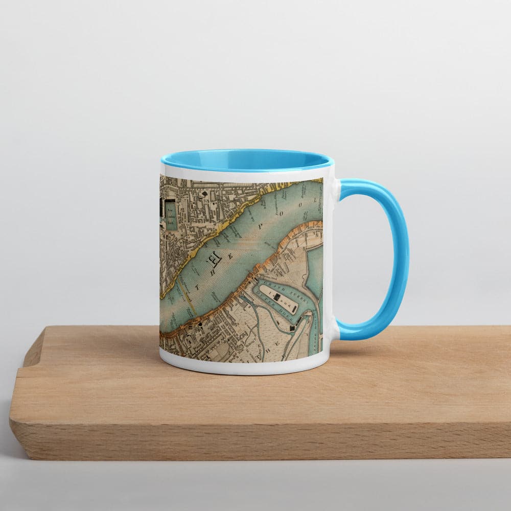 Tasse Thames & East London - Tasse unique de 330 ml (11oz) avec la carte de couleur 1830 de CJ Greenwood de Londres