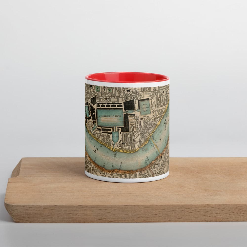 Tasse Thames & East London - Tasse unique de 330 ml (11oz) avec la carte de couleur 1830 de CJ Greenwood de Londres