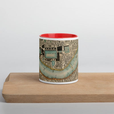 Tasse Thames & East London - Tasse unique de 330 ml (11oz) avec la carte de couleur 1830 de CJ Greenwood de Londres