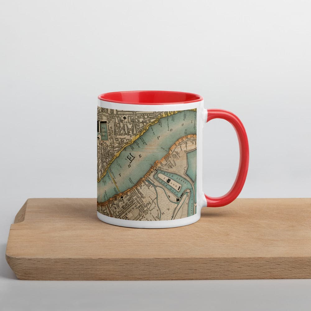 Tasse Thames & East London - Tasse unique de 330 ml (11oz) avec la carte de couleur 1830 de CJ Greenwood de Londres