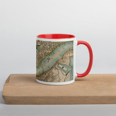 Tasse Thames & East London - Tasse unique de 330 ml (11oz) avec la carte de couleur 1830 de CJ Greenwood de Londres