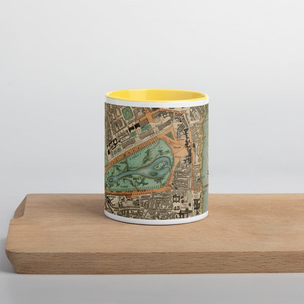 Buckingham Palace & Parlement Tasse - Tasse unique de 330 ml (11oz) avec la carte de couleur 1830 de CJ Greenwood de Londres