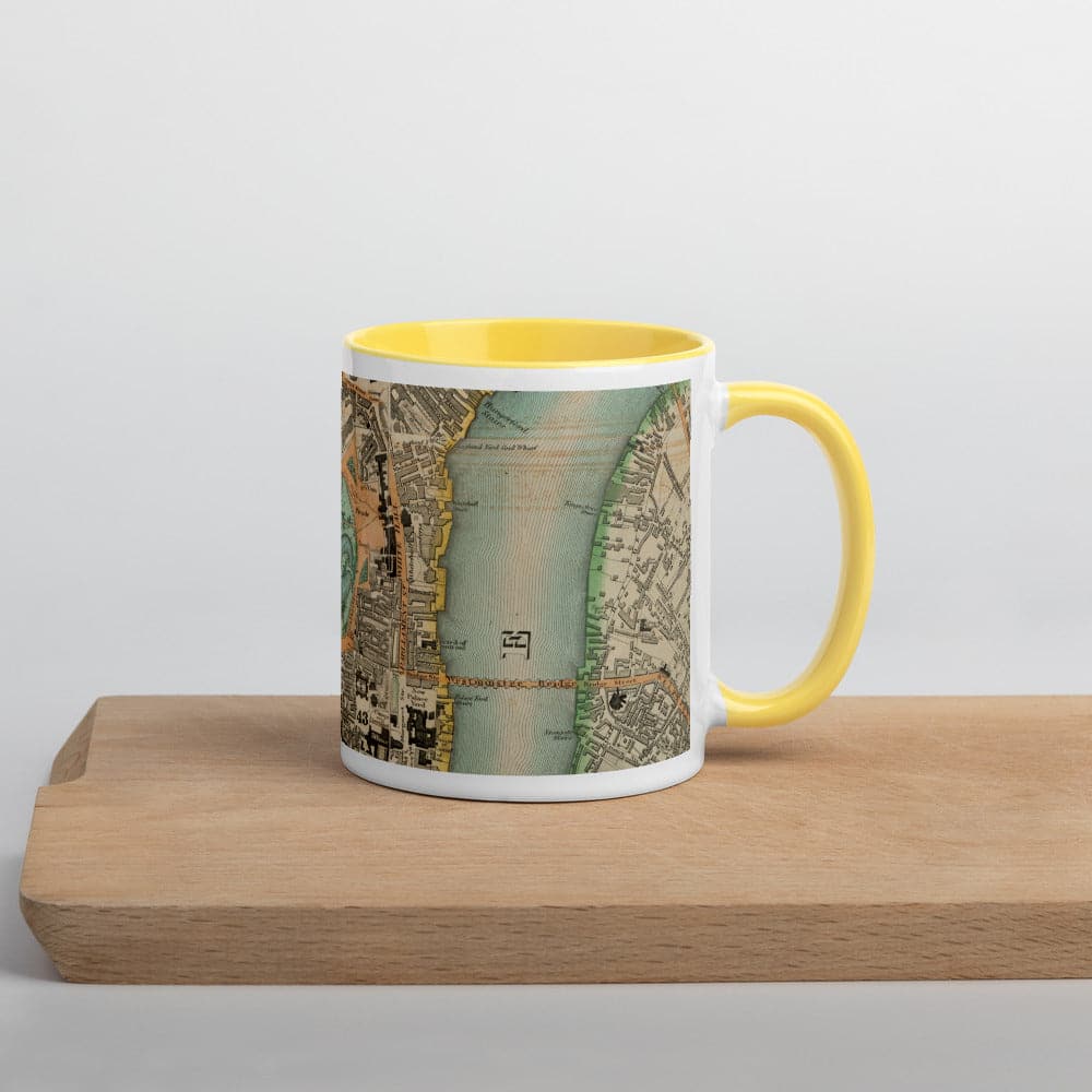 Buckingham Palace & Parlement Tasse - Tasse unique de 330 ml (11oz) avec la carte de couleur 1830 de CJ Greenwood de Londres