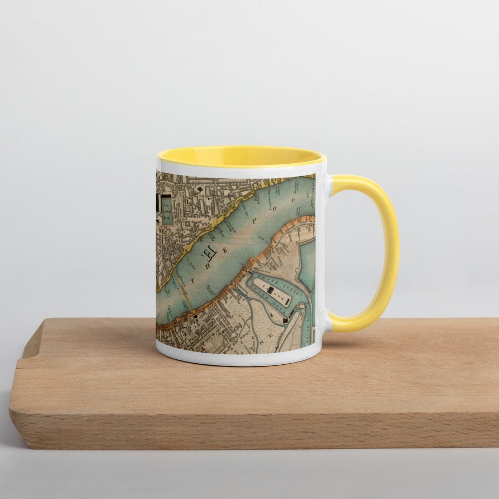 Tasse Thames & East London - Tasse unique de 330 ml (11oz) avec la carte de couleur 1830 de CJ Greenwood de Londres