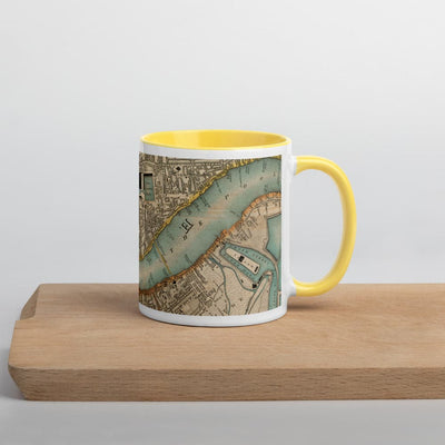 Tasse Thames & East London - Tasse unique de 330 ml (11oz) avec la carte de couleur 1830 de CJ Greenwood de Londres