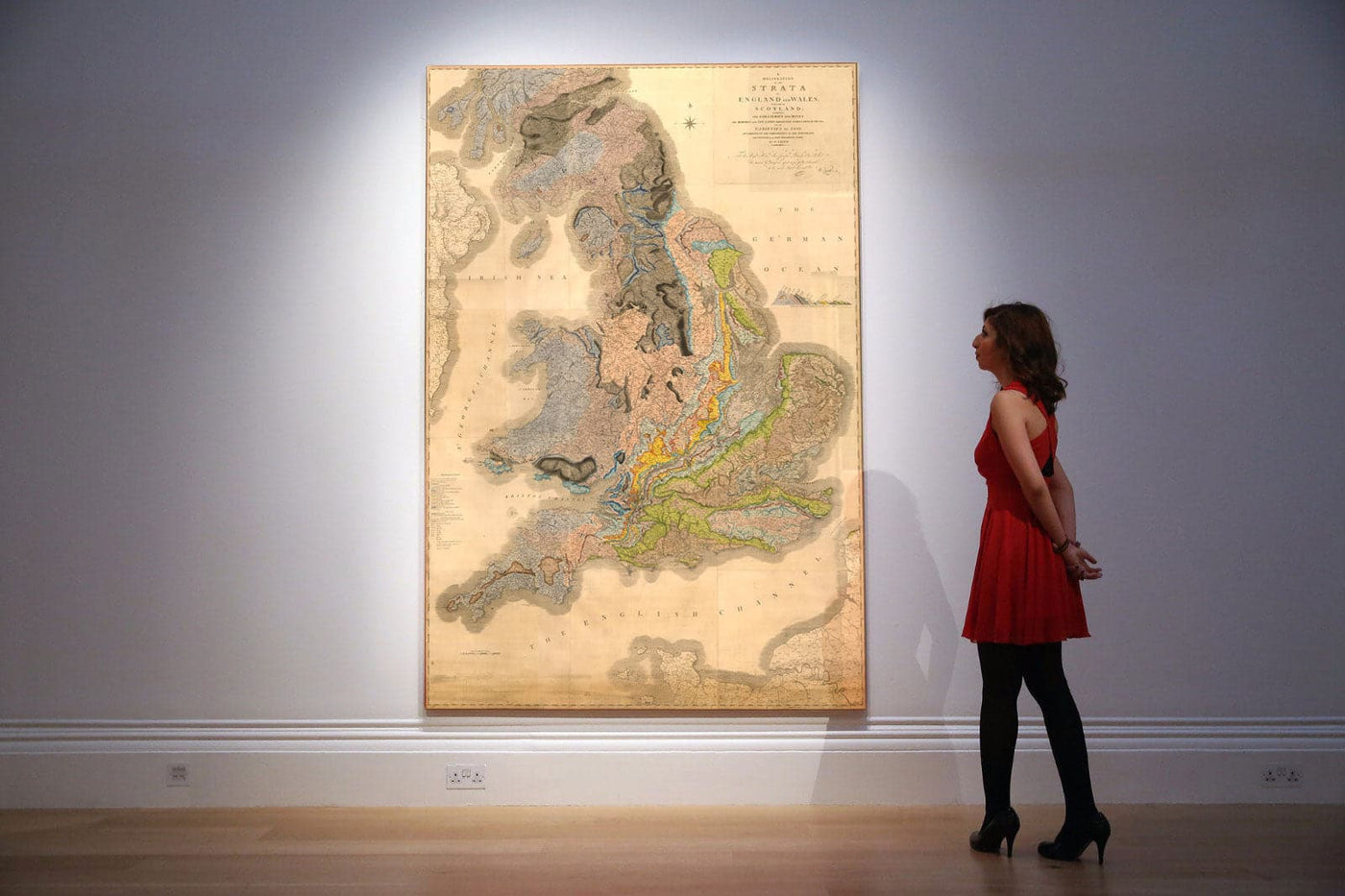 Rare William Smith Géologie Carte de l'Angleterre, Ecosse & Pays de Galles, 1815 - Jusqu'à 5 mètres (16ft) - Art mural vintage